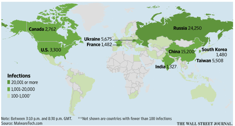 Map of Infectinos