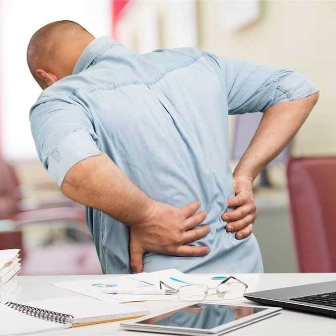 man with hurt back